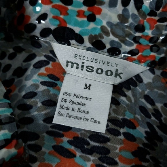 Exclusively Misook Sweater Medium Colorful Spotted Shiny Flashy Zip Up Cardigan - Picture 7 of 7